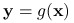 \mathbf{y}=g(\mathbf{x})