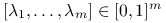 [\lambda _{1},\ldots,\lambda _{m}]\in[0,1]^{m}
